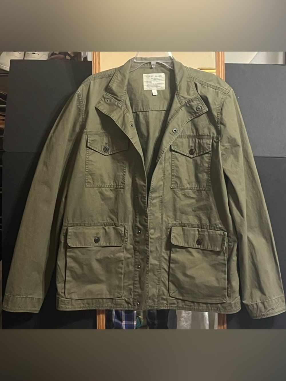 LUCKY BRAND Jacket Field Coat Army Green Utility Pockets Gorptore Sz L - Picture 7 of 7